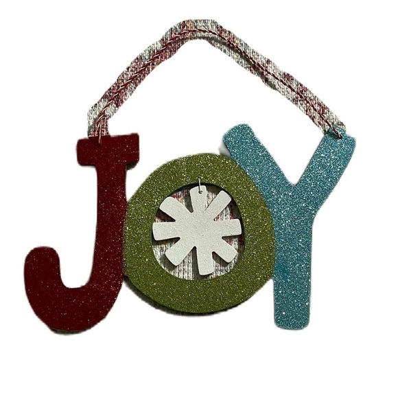 JOY snowflake Christmas hanging sign - Picture 1 of 5
